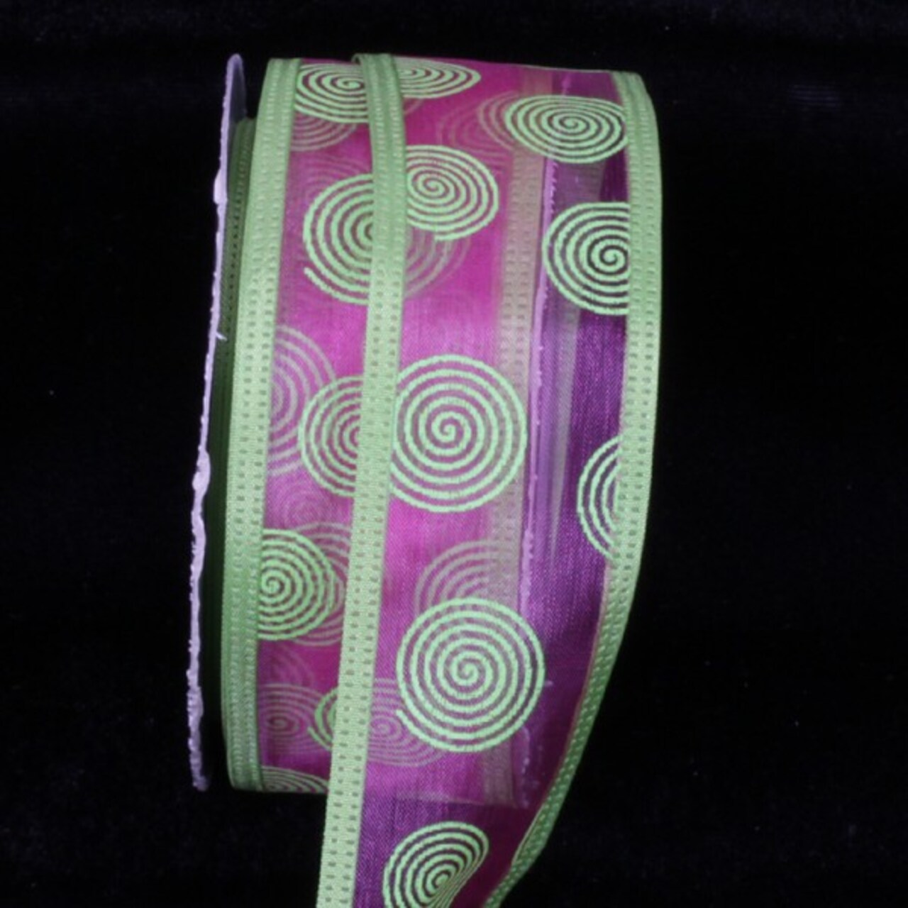 The Ribbon People Pink and Lime Green Sheer Wire Edged Craft Ribbon 1.5&#x22; x 80 Yards